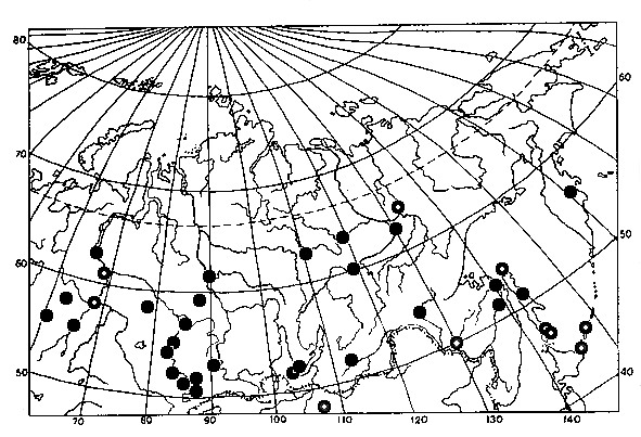 Vespula austriaca, distribution map