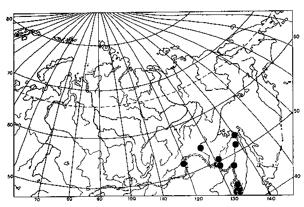 Vespa dybowskii, distribution map