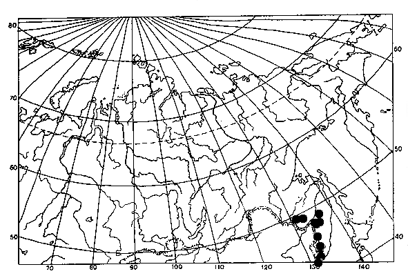 Vespa mandarinia, distribution map