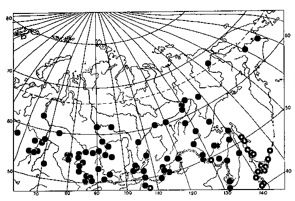 Vespula vulgaris, distribution map